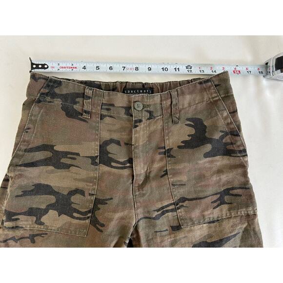 Sanctuary Standard Surplus sz 28 Cropped Camo Linen Pants Women's - Picture 8 of 11